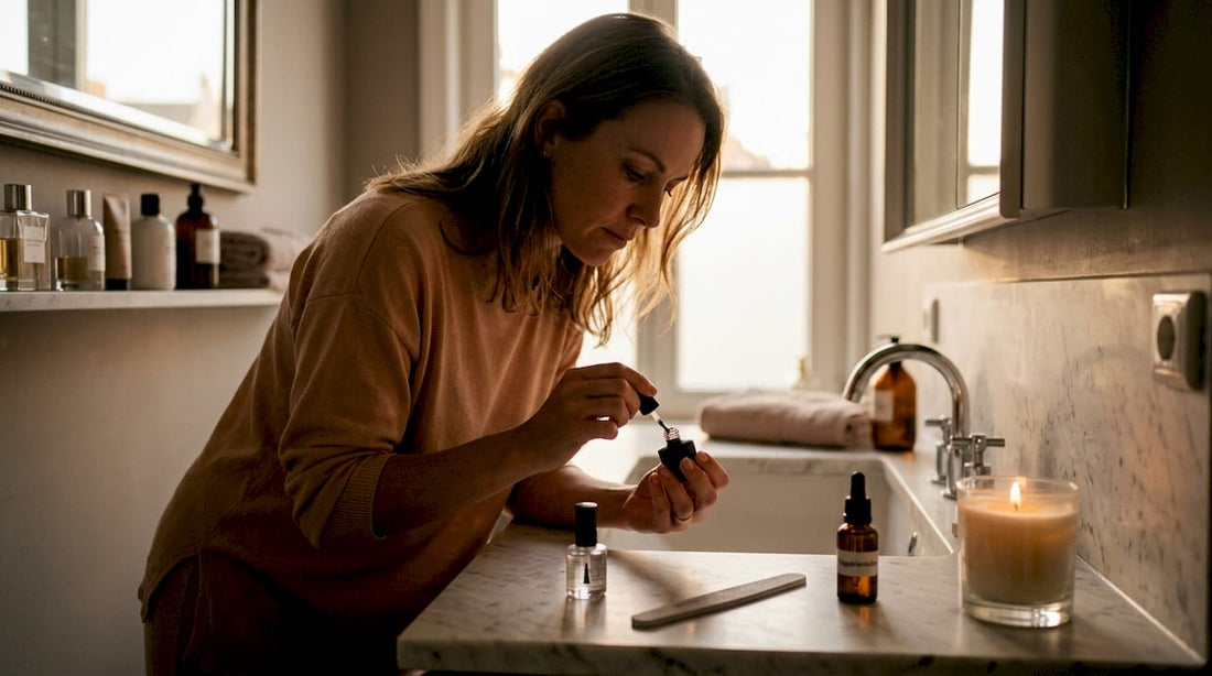 Vrouw biedt nagellakservice aan bij mensen thuis.